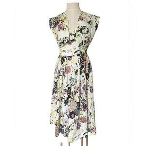 J. Peterman floral multi color 2 piece w pockets Dress size 10.